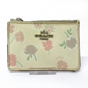 コーチ COACH コインケース - PVC(塩化ビニール) アイボリー 花柄 財布