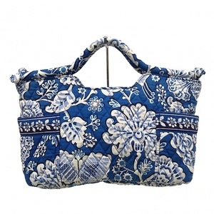 ベラブラッドリー Vera Bradley ハンドバッグ - コットン ブルー×白×マルチ 花柄 バッグ