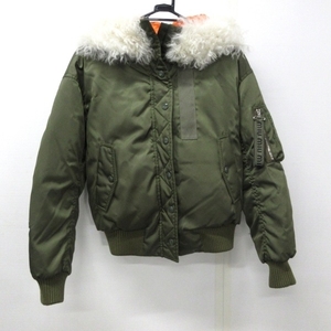  MiuMiu miumiu down jacket size 38 - khaki × white fur beautiful goods jacket 