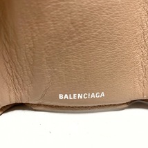 バレンシアガ BALENCIAGA 3つ折り財布 391446 ペーパーミニウォレット レザー ベージュ 財布_画像5