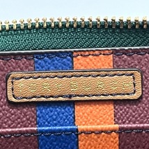 トリーバーチ TORY BURCH 長財布 - PVC(塩化ビニール)×レザー ダークネイビー×ダークブラウン×マルチ ラウンドファスナー/ストライプ_画像5