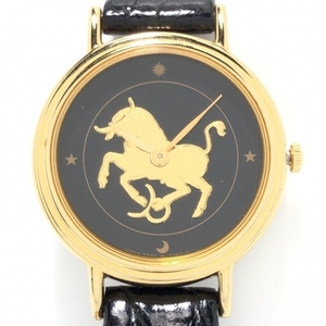SEIKO(セイコー) 腕時計 - 2P20-058A レディース TAURUS/牡牛座 黒×ゴールド