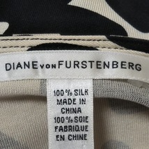 ダイアン・フォン・ファステンバーグ DIANE VON FURSTENBERG(DVF) サイズ8 M - 白×黒 レディース 七分袖/ひざ丈/シルク/バタフライ(蝶)_画像3