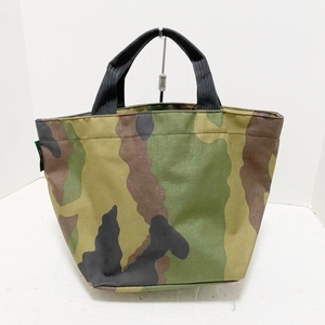  Herve Chapelier Herve Chapelier handbag 1027W nylon boat type tote bag Mko-te.la nylon khaki × Brown × multi N line / camouflage pattern 