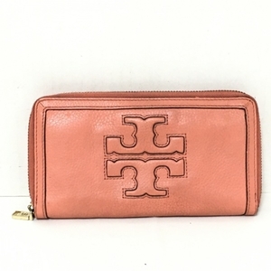 トリーバーチ TORY BURCH 長財布 - レザー オレンジ ラウンドファスナー 財布