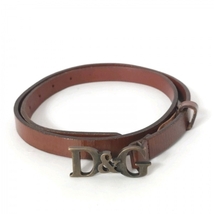 ディーアンドジー D&G 40 - レザー×金属素材 ブラウン×ブロンズ ベルト_画像1