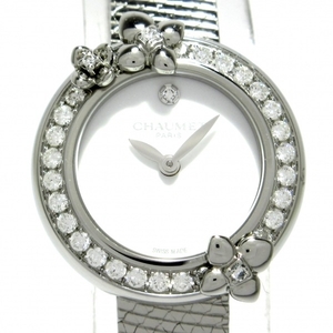 CHAUMET( Chaumet ) wristwatch Horta nsiaW20611-20W lady's SS/ flower ( flower )* diamond bezel /1P diamond index / push watch stem white 