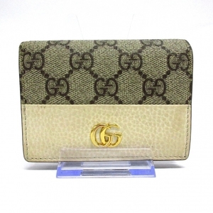 グッチ GUCCI 2つ折り財布/ミニ/コンパクト 658610 GGマーモント,GGプラス・GGスプリーム PVC(塩化ビニール)×レザー 財布