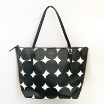 ケイトスペード Kate spade ショルダーバッグ PXRU5344 - PVC(塩化ビニール)×レザー 黒×アイボリー ドット柄 美品 バッグ_画像1