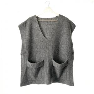  Lanvin collection LANVIN COLLECTION sleeveless sweater / knitted size 38 M - gray lady's V neck tops 