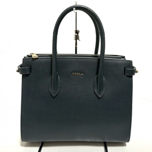  Furla FURLA handbag - leather dark gray bag 