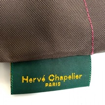 エルベシャプリエ Herve Chapelier トートバッグ ナイロンスクエアショルダーL ナイロン ダークブラウン×ピンク Nライン バッグ_画像8