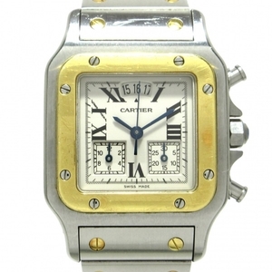 Cartier Watch Santa Sugarbecuronori Flex LM W20042C4 Мужской K18YG × SS/Хронограф/Вечный календарь слоновая кость.