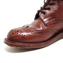 トリッカーズ Tricker's ショートブーツ 4 - レザー ダークブラウン レディース ウィングチップ 靴_画像7