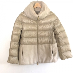  hell noHERNO down jacket size 40 M - gray beige × ivory lady's long sleeve / winter jacket 