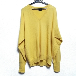  Gucci GUCCI long sleeve sweater / knitted size XL - dark yellow men's V neck / cashmere tops 