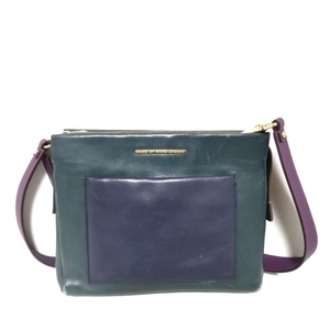 マークバイマークジェイコブス MARC BY MARC JACOBS ショルダーバッグ M0001469 - レザー ダークグリーン×ダークネイビー×パープル