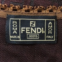 フェンディ FENDI jeans 半袖カットソー サイズ　 - ボルドー×ダークブラウン レディース クルーネック/ズッカ柄/シースルー トップス_画像3