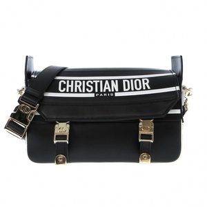 ディオール/クリスチャンディオール DIOR/ChristianDior ショルダーバッグ ディオールキャンプ スモール カーフスキン 黒×白 美品 バッグ