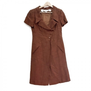  Fendi FENDI size J42 - Brown lady's short sleeves / long / shoulder pad beautiful goods One-piece 