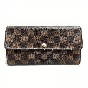 ルイヴィトン LOUIS VUITTON 長財布 N61734 ポルトフォイユサラNM2 ダミエキャンバス エベヌ CA0143 財布 ダミエ