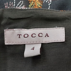 トッカ TOCCA サイズ4 S - ダークブラウン×ピンク×マルチ レディース クルーネック/ノースリーブ/マキシ丈/刺繍/フェザー(羽) 美品の画像3