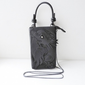  Vivienne Tam VIVIENNE TAM mobile telephone case / smartphone cover 3D Dragon mobile shoulder bag leather black beautiful goods purse 