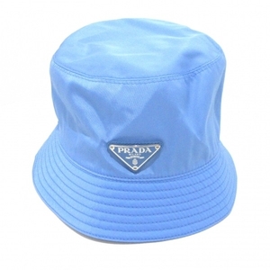 プラダ PRADA ハット S - ナイロン ライトブルー 美品 帽子