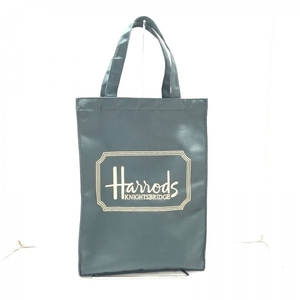  Harrods HARRODS tote bag - nylon dark green embroidery bag 