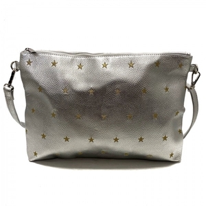  Anne ko key nAnne Coquine shoulder bag - imitation leather silver × Gold embroidery / Star ( star ) bag 