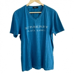 バーバリーブラックレーベル Burberry Black Label 半袖Tシャツ サイズ3 L - ブルー メンズ Vネック トップス