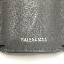 バレンシアガ BALENCIAGA 3つ折り財布/ミニ/コンパクト 391446 ペーパーミニウォレット レザー ダークグレー 財布_画像5