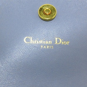 ディオール/クリスチャンディオール DIOR/ChristianDior コインケース カロ レザー クラウドブルー（ブルーグレー） カナージュステッチの画像4