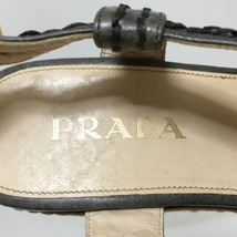 プラダ PRADA サンダル 36 - レザー ダークグレー レディース ウェッジソール 靴_画像5