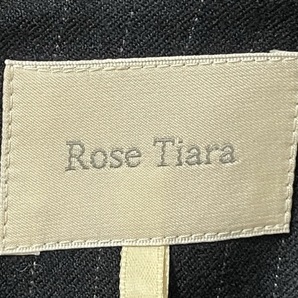 ローズティアラ Rose Tiara サイズ42 L - 黒×白 レディース 長袖/ひざ丈/ストライプ 美品 ワンピースの画像3