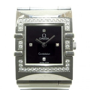 OMEGA(オメガ) 腕時計 コンステレーション カレ クアドラ 1528.46 レディース SS/ダイヤベゼル/4Pダイヤインデックス 黒