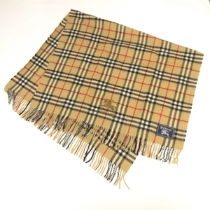 バーバリーズ Burberry's ブランケット 65×120cm - ウール ベージュ×黒×マルチ 美品 小物