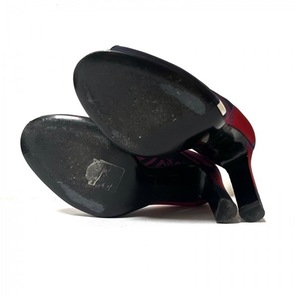 エルメス HERMES パンプス 35 - シルク 黒×ピンク×マルチ レディース オープントゥ/スカーフプリント 靴の画像4
