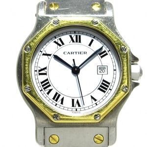 Cartier Watch Santos Octagon MM Boys Ss x K18yg White