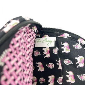 ベラブラッドリー Vera Bradley ハンドバッグ - コットン 黒×ピンク×マルチ ペイズリー柄/ゾウ/キルティング 美品 バッグの画像8