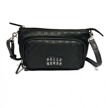 ペレボルサ PELLE BORSA ショルダーバッグ - ナイロン×レザー ダークグレー 美品 バッグ_画像1