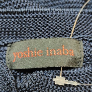 ヨシエイナバ YOSHIE INABA カーディガン サイズ9 M - ネイビー レディース 長袖/シルク トップスの画像3