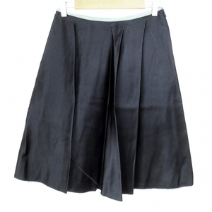  Prada PRADA юбка размер 42 M - темный темно-синий × серый женский колено длина / шелк низ 