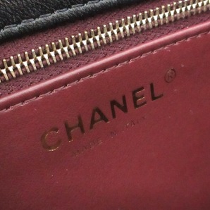 シャネル CHANEL ハンドバッグ A92236/B08027/94305 トレンディCC/スモールトップハンドルフラップバッグ ラムスキン 黒 レディース 美品の画像7