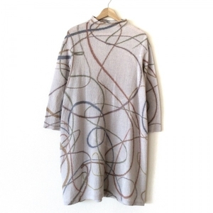  Jurgen Lehl JURGEN LEHL size M - light gray × Brown × multi lady's high‐necked / long sleeve / long One-piece 