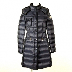 モンクレール MONCLER ダウンコート サイズ0 XS 49339-05-53048 HERMINE(エルミンヌ) ダウン、ナイロン ダークネイビー レディース コート