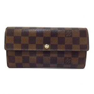 ルイヴィトン LOUIS VUITTON 長財布 N61734 ポルトフォイユ・サラNM2 ダミエ・キャンバス エベヌ CA2079 財布 ダミエ