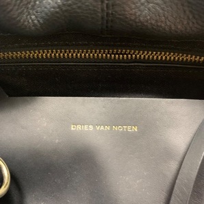 ドリスヴァンノッテン DRIES VAN NOTEN ショルダーバッグ - レザー×化学繊維 黒×マルチ ストラップ着脱可/巾着型 バッグの画像8