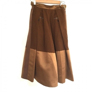 サカイ Sacai ロングスカート サイズ0 XS 20-05269 - ブラウン×ライトブラウン レディース ボトムス
