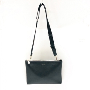  Paul Smith PaulSmith shoulder bag leather × nylon black × Gold × multi bag 